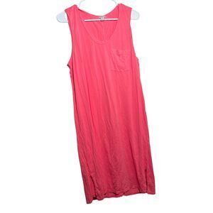 J Crew Dress Women's Large Neon Pink Sleeveless Round Neck Tank Shift Casual